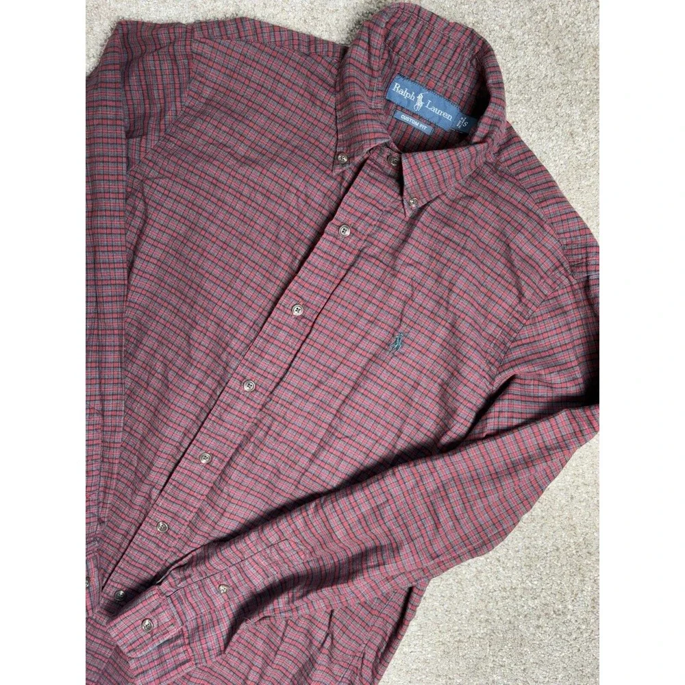 Polo Ralph Lauren Men's Small Button Up Shirt Multicolor Plaid Custom Fit Soft